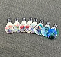 Image 1 of Custom scratch resistant waterproof Light Bulb stickers, Watercolor Succulent Octopus