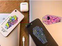 Image 2 of Custom scratch resistant holographic waterproof Coffin stickers, Gothic, Jack Skellington Sally