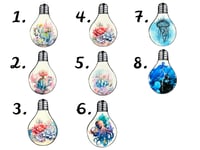 Image 2 of Custom scratch resistant waterproof Light Bulb stickers, Watercolor Succulent Octopus