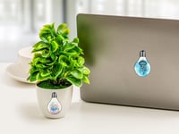 Image 5 of Custom scratch resistant waterproof Light Bulb stickers, Watercolor Succulent Octopus