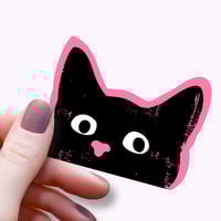 Image 1 of Black Cat Cute Kitty Stickers 