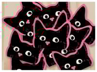 Image 3 of Black Cat Cute Kitty Stickers 