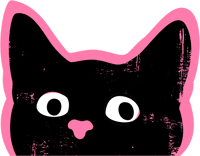 Image 2 of Black Cat Cute Kitty Stickers 