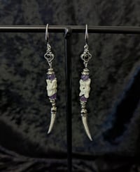 Image 1 of Voodoo Dust II Earrings : Glass vial with human bone dust