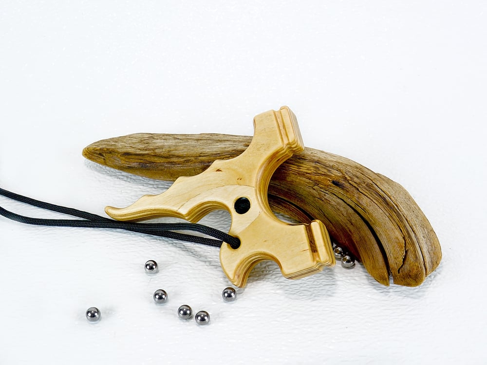 Image of Wooden Slingshot, Twister Frame, Birchwood Sling Shot, Wooden Catapult, Right or Left Hand
