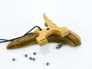 Image of Wooden Slingshot, Twister Frame, Birchwood Sling Shot, Wooden Catapult, Right or Left Hand