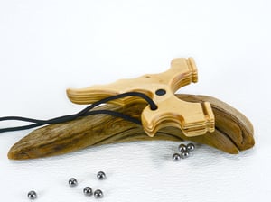 Image of Wooden Slingshot, Twister Frame, Birchwood Sling Shot, Wooden Catapult, Right or Left Hand