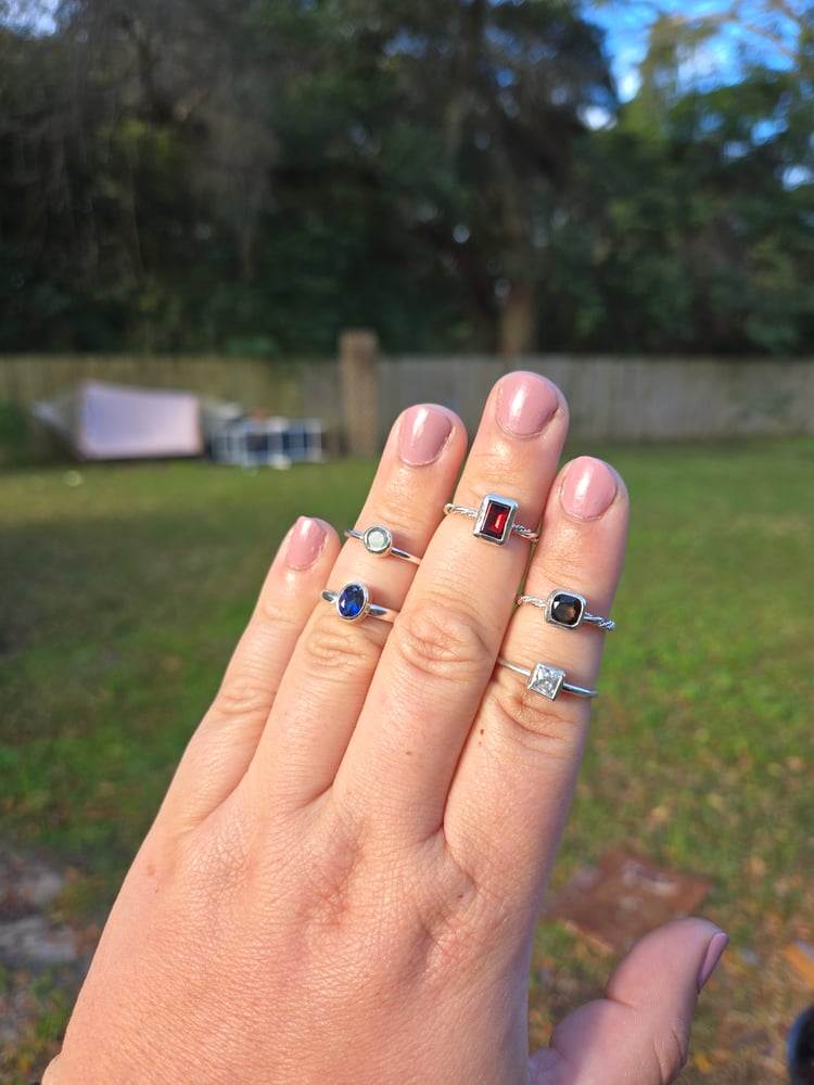 Image of Faceted Single Stone Rings