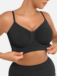 Image 1 of Wireless Supportive Shaping Bra with Adjustable Straps - BLACK