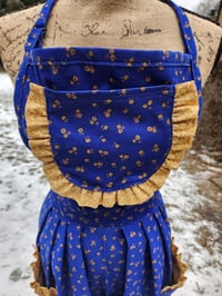 Image 4 of Pure Cotton Cordoroy Pinafore Apron in Blue