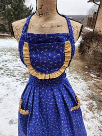 Image 2 of Pure Cotton Cordoroy Pinafore Apron in Blue