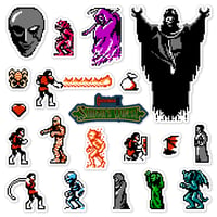 Image 1 of Castlevania II: Simon's Quest Sticker Set (20 Pieces)