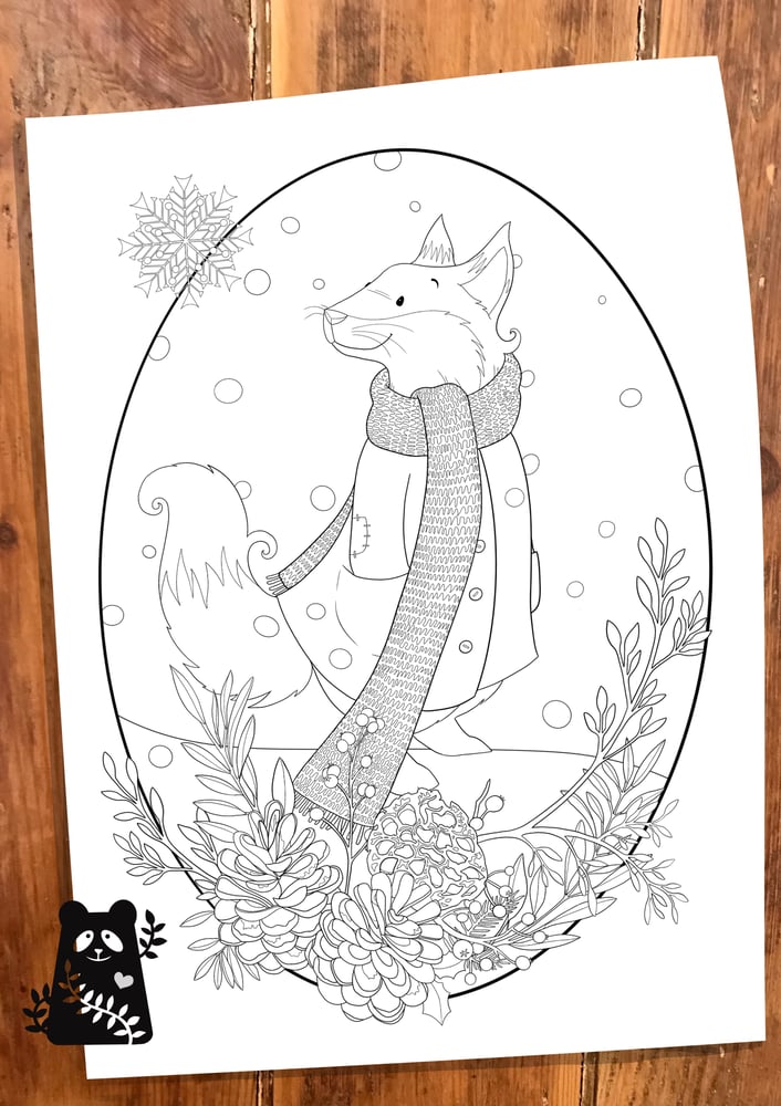 Image of Winter Fox Colouring Sheet 
