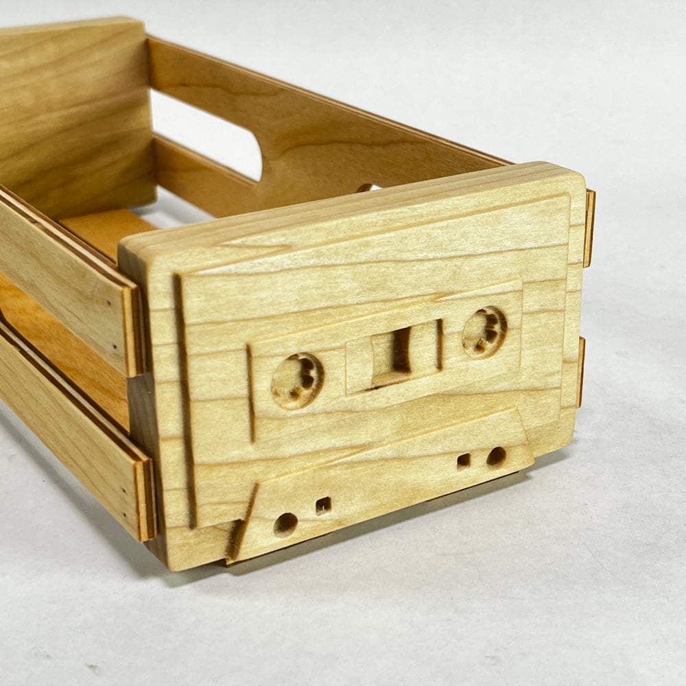 Retro Wood Cassette Tape Crate