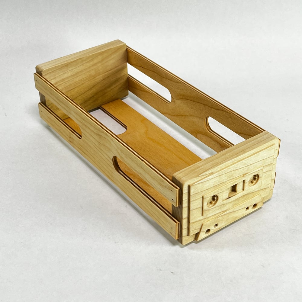 Retro Wood Cassette Tape Crate