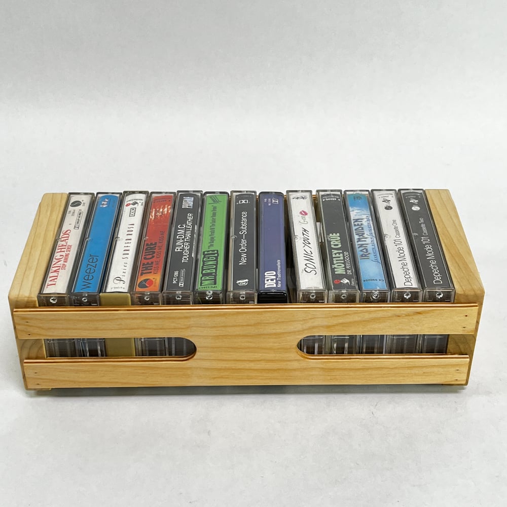 Retro Wood Cassette Tape Crate