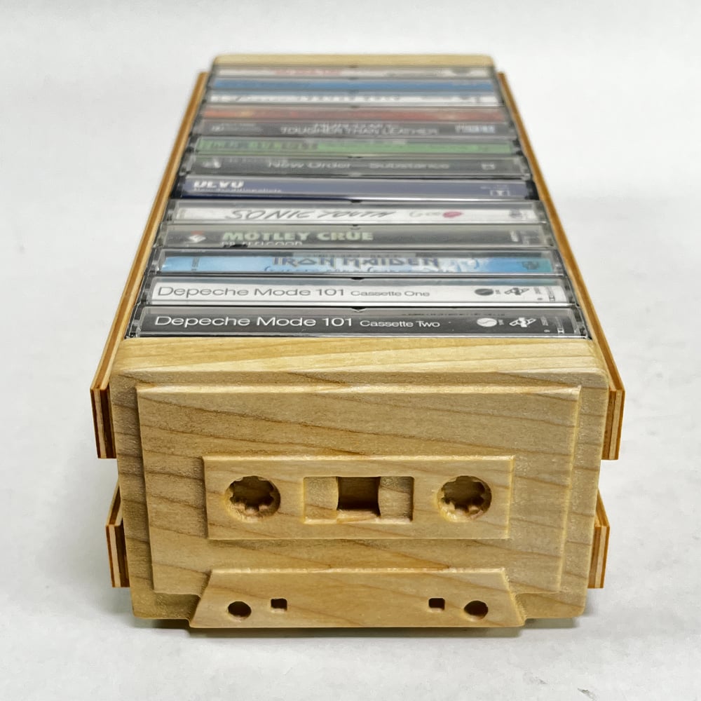 Retro Wood Cassette Tape Crate