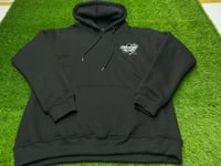 Image 1 of EMBROIDERED LOGO BLACK HOODIE 
