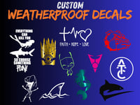 Image 1 of Custom weatherproof car window decal, waterproof outdoor
