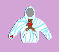 Image 1 of Mallory Bear Hoodie - Baby Blue