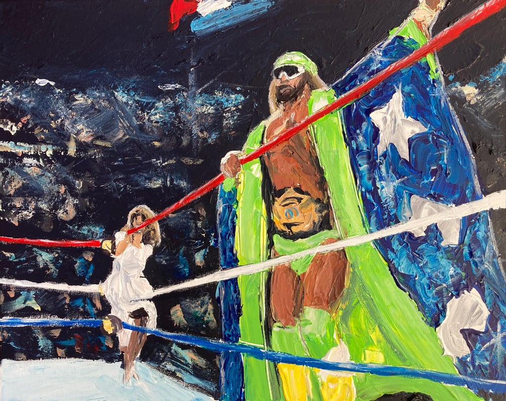 Image of Macho  Man and Elizabeth original painting 