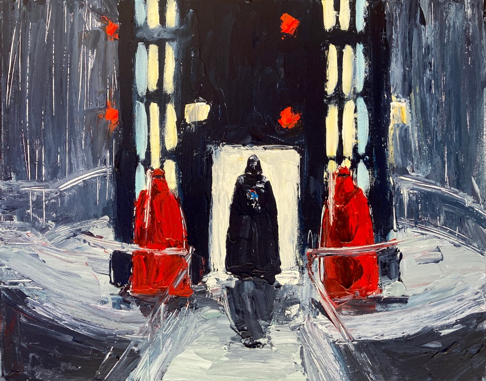 Image of Darth Vader and the royal guard original painting 