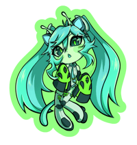Image 1 of Glorpi Miku stickers/A6 square holographic prints