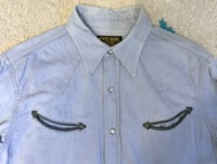 Image 2 of Westride Japan selvedge indigo chambray western shirt, size 40 (fits M)