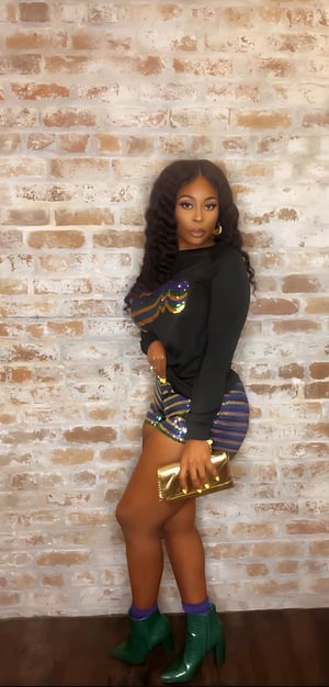 Image of Mardi Gras Multi sequin shorts 
