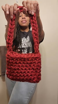Image 1 of Crimson Mini Crochet Purse