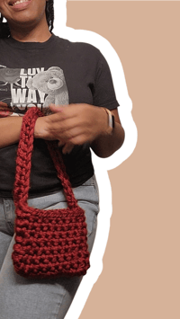 Image 3 of Crimson Mini Crochet Purse