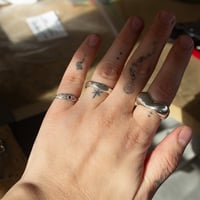 Image 4 of Silver Pinky Ring with Garnet