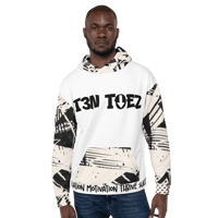 Image 8 of BLK/WHT COLOR HOODIE