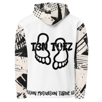 Image 2 of BLK/WHT COLOR HOODIE