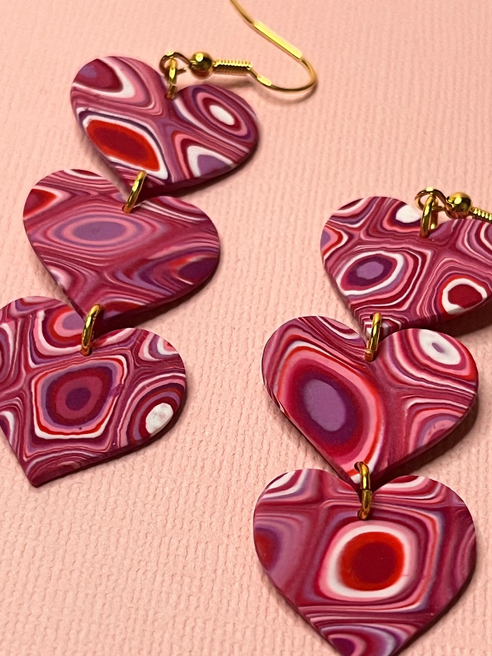 Image of Psychedelic Hearts Earrings
