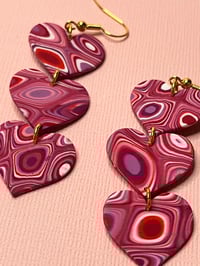 Image 1 of Psychedelic Hearts Earrings