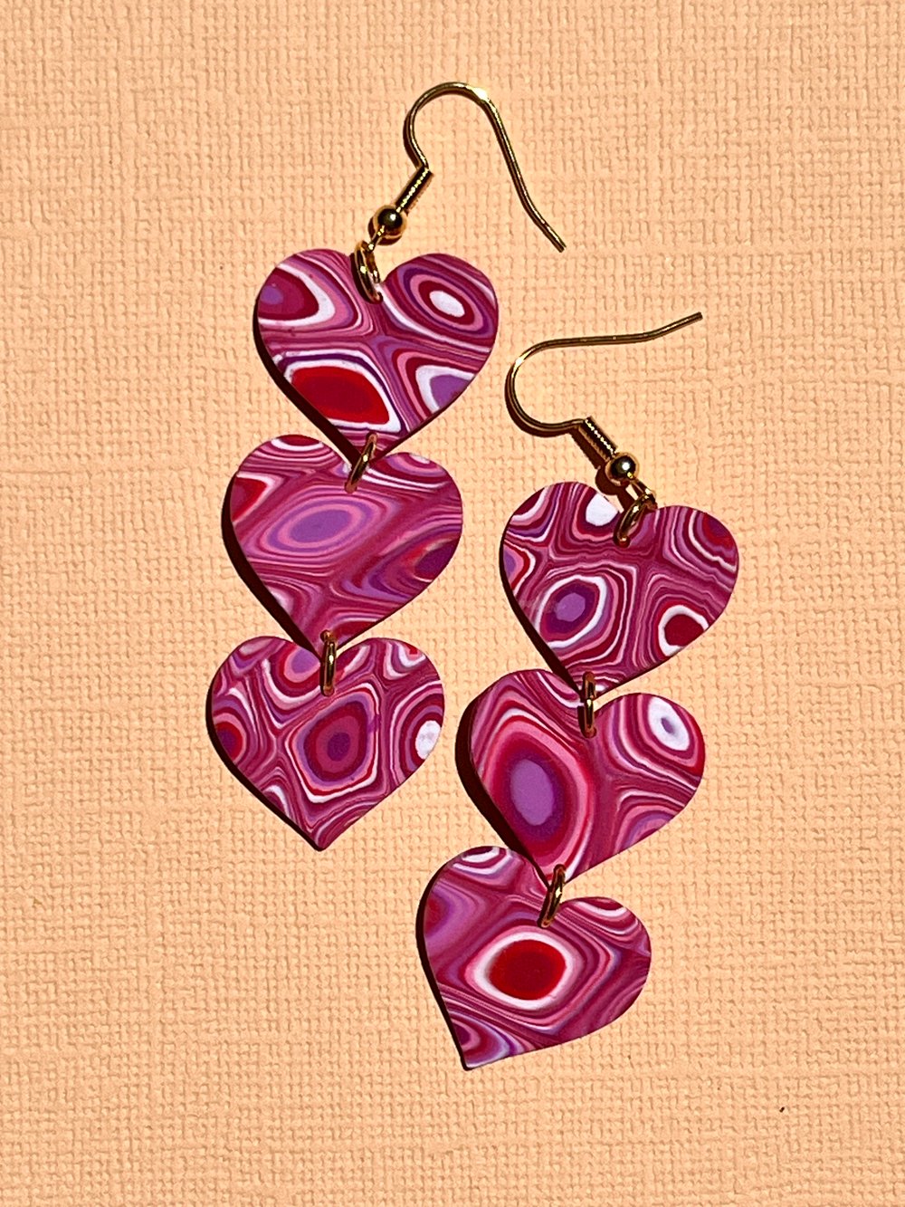 Image of Psychedelic Hearts Earrings