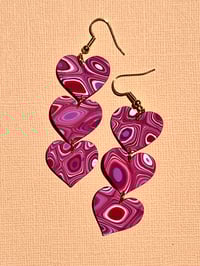 Image 3 of Psychedelic Hearts Earrings