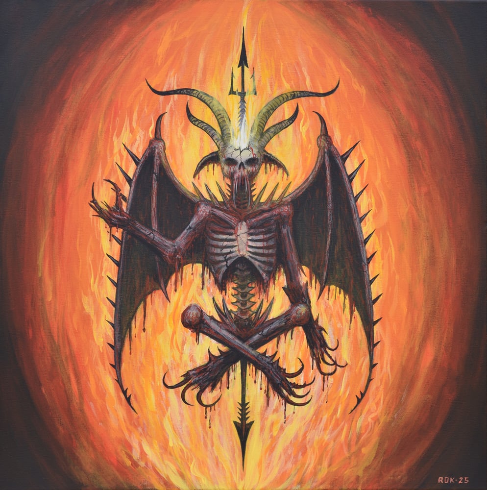 Image of BURNING BAPHOMET - original painting on canvas