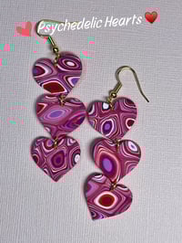 Image 4 of Psychedelic Hearts Earrings