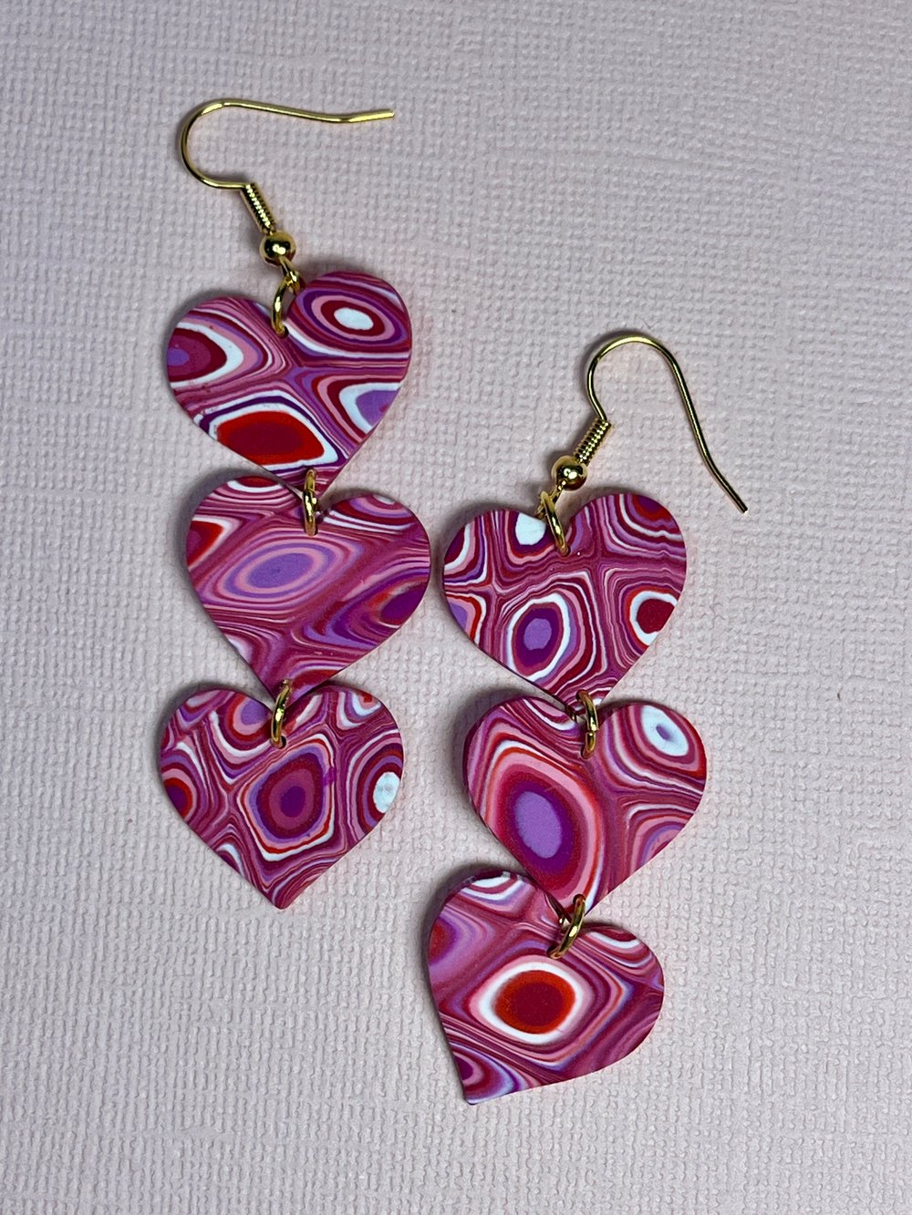 Image of Psychedelic Hearts Earrings