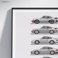 Image 4 of Porsche 911 Turbo Generations Poster SILVER