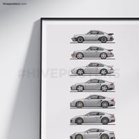 Image 2 of Porsche 911 Turbo Generations Poster SILVER