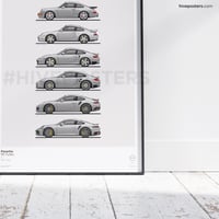Image 3 of Porsche 911 Turbo Generations Poster SILVER