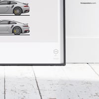 Image 5 of Porsche 911 Turbo Generations Poster SILVER
