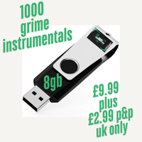 1000 GRIME INSTRUMENTALS ON 8GB USB FLASH DRIVE 