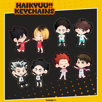 Image 2 of HAIKYUU KEYCHAINS (Karasuno, Nekoma, Aoba Johsai, Fukurodani, Shiratorizawa)