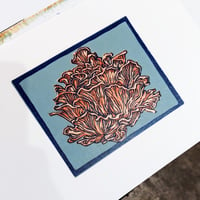 Image 2 of Oyster Mushroom Reduction Lino Print