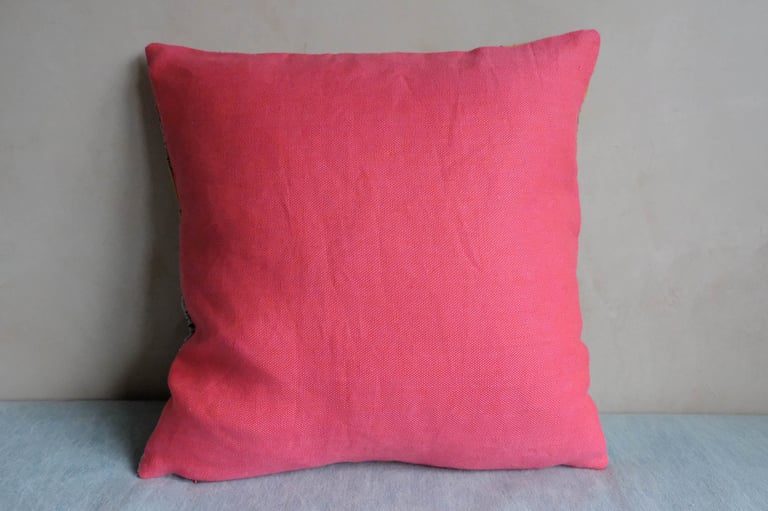 Small Blue Check Kantha Cushion  Image 3