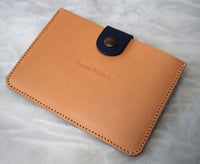 Image 1 of Card holder naturel and bordeaux